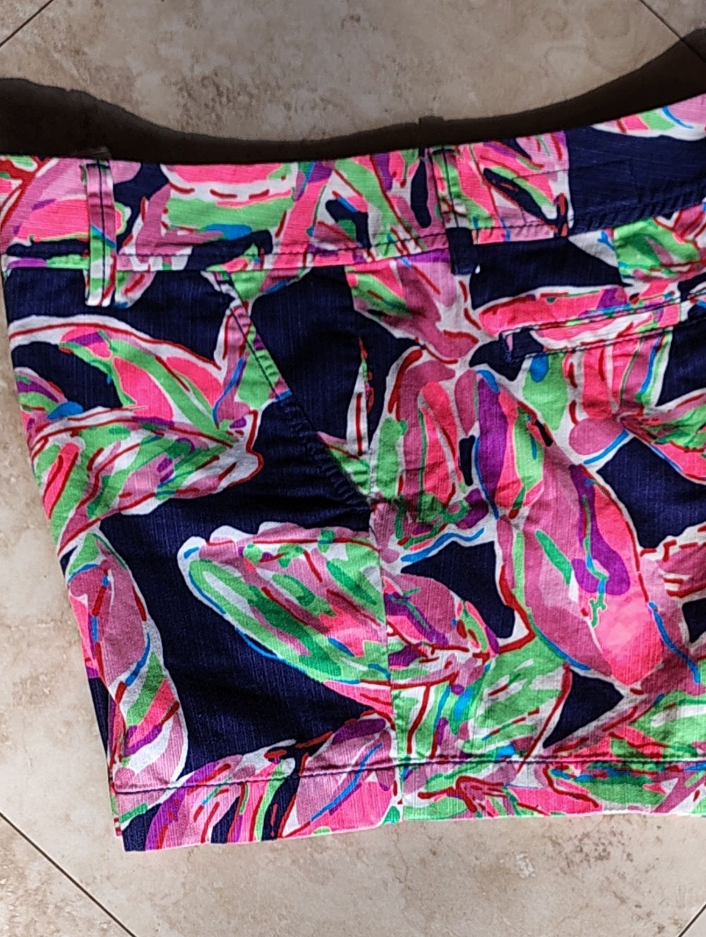 Lilly Pulitzer Callahan Shorts Vias Palmetto Leaf Navy, Pink & Lime Splash Sz 6 - Picture 5 of 8